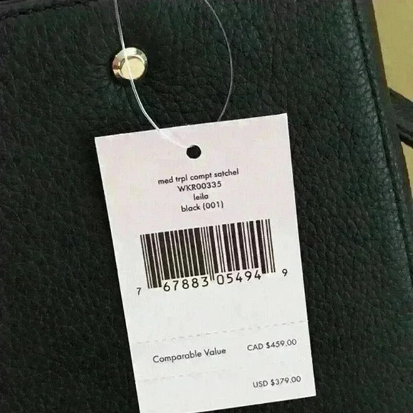 Kate Spade satchel leila medium triple compartment Purse Black - Picture 7 of 9